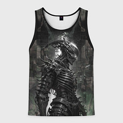 Майка-безрукавка мужская Андроподобный демонический скелет, цвет: 3D-черный