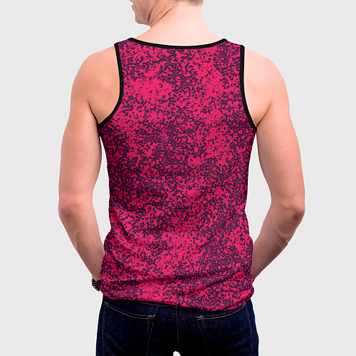 Мужская майка без рукавов Насыщенный розовый текстура / 3D-Черный – фото 4