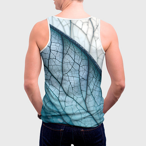Мужская майка без рукавов Листья с прожилками / 3D-Белый – фото 4