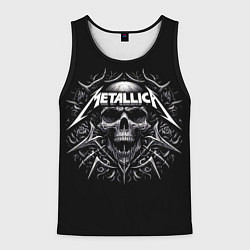 Майка-безрукавка мужская Metallica - a skull with roses and thorns, цвет: 3D-черный