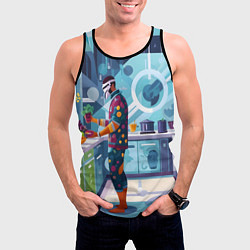 Майка-безрукавка мужская Здоровое питание, цвет: 3D-черный — фото 2