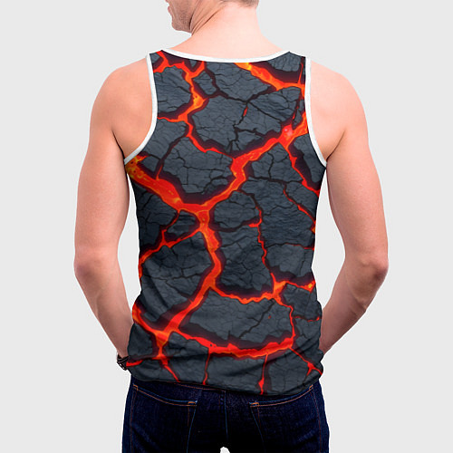 Мужская майка без рукавов Текущая в породе лава / 3D-Белый – фото 4