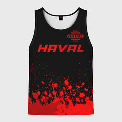 Майка-безрукавка мужская Haval - red gradient посередине, цвет: 3D-черный