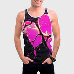 Майка-безрукавка мужская Розовые пятна в текстуре, цвет: 3D-белый — фото 2
