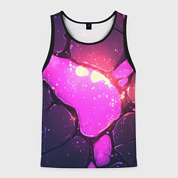 Майка-безрукавка мужская Розовая текстура разлом плит, цвет: 3D-черный