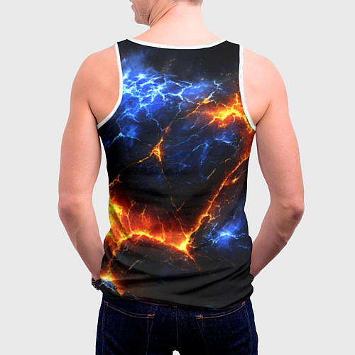 Мужская майка без рукавов Лада и лед в разломе плит / 3D-Белый – фото 4