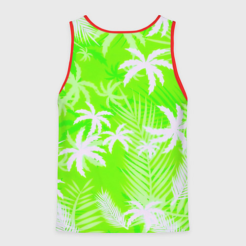 Мужская майка без рукавов Кислотные тропики / 3D-Красный – фото 2