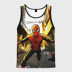 Майка-безрукавка мужская Бегущий человек - паук, цвет: 3D-черный