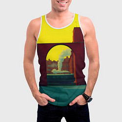 Майка-безрукавка мужская Арт с поездом, цвет: 3D-белый — фото 2