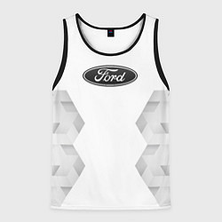 Майка-безрукавка мужская Ford white poly, цвет: 3D-черный