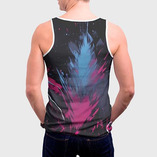 Мужская майка без рукавов Человек-паук и розовая краска / 3D-Белый – фото 4