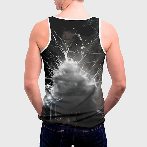 Мужская майка без рукавов Человек-паук в черном костюме / 3D-Белый – фото 4