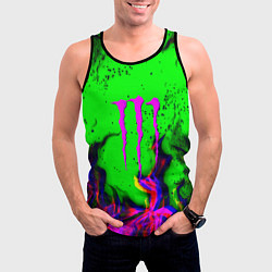 Майка-безрукавка мужская Monster Energy flame, цвет: 3D-черный — фото 2