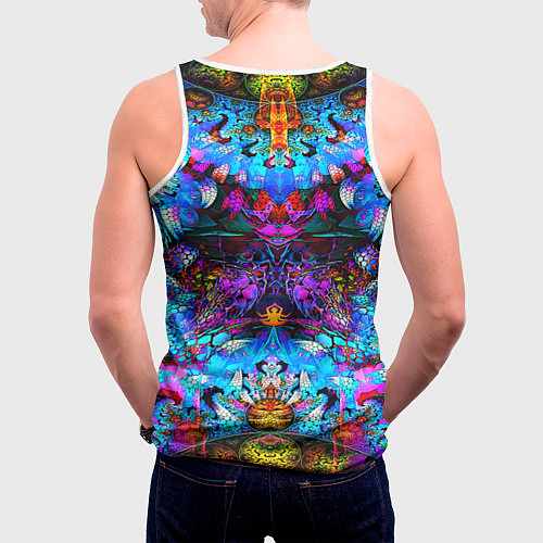 Мужская майка без рукавов Абстракция стекло узор / 3D-Белый – фото 4