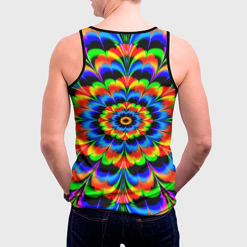 Мужская майка без рукавов Оптические иллюзии психоделика / 3D-Черный – фото 4
