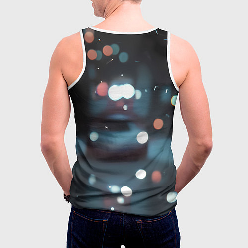 Мужская майка без рукавов Человек-паук и вспышки света / 3D-Белый – фото 4