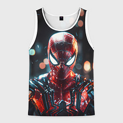 Майка-безрукавка мужская Человек-паук и вспышки света, цвет: 3D-белый