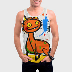 Майка-безрукавка мужская Смешные зверята, цвет: 3D-белый — фото 2