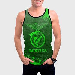 Майка-безрукавка мужская Benfica - green gradient, цвет: 3D-черный — фото 2