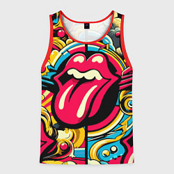 Мужская майка без рукавов Rolling Stones logo - pop art pattern