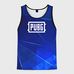 Майка-безрукавка мужская PUBG blue poly, цвет: 3D-черный
