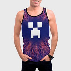 Майка-безрукавка мужская Minecraft red energy, цвет: 3D-черный — фото 2