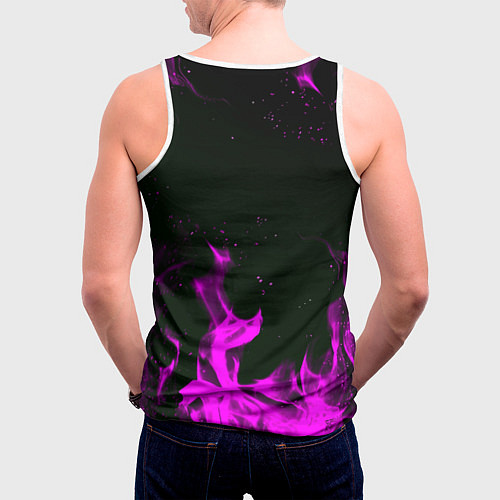 Мужская майка без рукавов Quake fire neon / 3D-Белый – фото 4