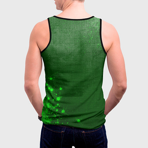 Мужская майка без рукавов Burzum - green gradient вертикально / 3D-Черный – фото 4
