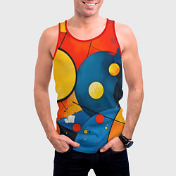 Майка-безрукавка мужская Динамичный красочный паттерн, цвет: 3D-красный — фото 2
