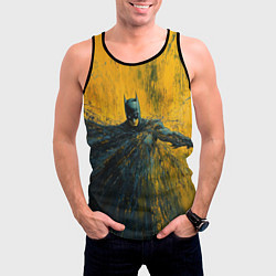Майка-безрукавка мужская Бэтмен нарисованный кистью, цвет: 3D-черный — фото 2