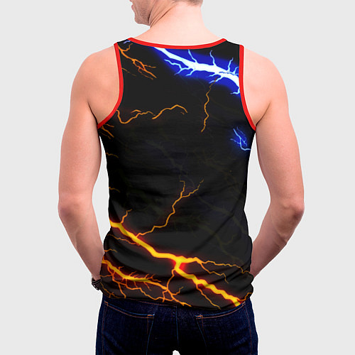 Мужская майка без рукавов Monster energy storm / 3D-Красный – фото 4