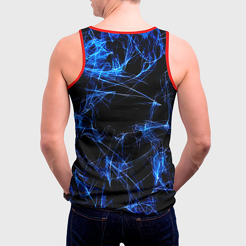 Мужская майка без рукавов Monster energy искры дымы / 3D-Красный – фото 4