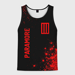 Майка-безрукавка мужская Paramore - red gradient вертикально, цвет: 3D-черный