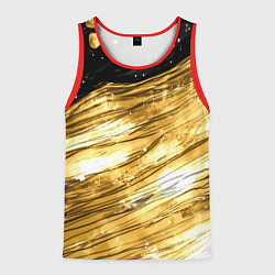 Майка-безрукавка мужская Золотой текстурный фон, цвет: 3D-красный