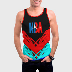 Майка-безрукавка мужская NBA краски геометрия, цвет: 3D-красный — фото 2