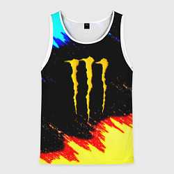 Майка-безрукавка мужская Monster energy огненные краски, цвет: 3D-белый
