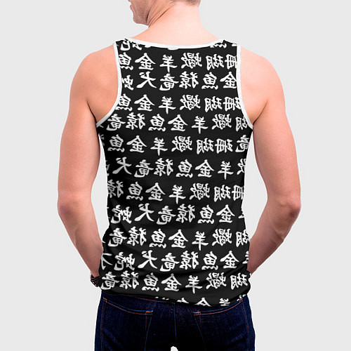 Мужская майка без рукавов Monster energy japan pattern / 3D-Белый – фото 4