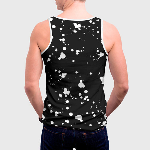 Мужская майка без рукавов Doom белые краски всплеск / 3D-Белый – фото 4