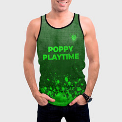 Майка-безрукавка мужская Poppy Playtime - green gradient посередине, цвет: 3D-черный — фото 2