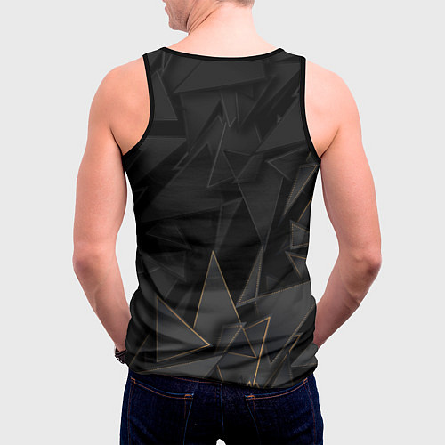 Мужская майка без рукавов Three Days Grace golden poly / 3D-Черный – фото 4