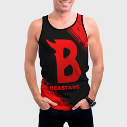 Майка-безрукавка мужская Beastars - red gradient, цвет: 3D-черный — фото 2