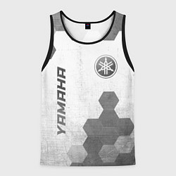 Майка-безрукавка мужская Yamaha - white gradient вертикально, цвет: 3D-черный
