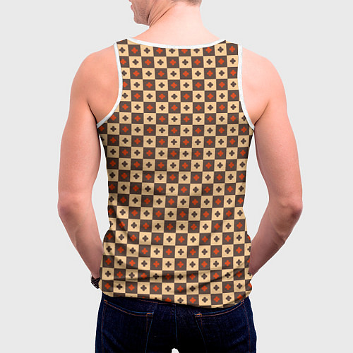 Мужская майка без рукавов Готические шахматы / 3D-Белый – фото 4