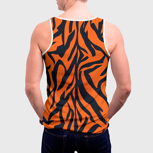 Мужская майка без рукавов Расцветка тигра / 3D-Белый – фото 4