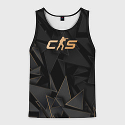 Майка-безрукавка мужская Counter-Strike 2 golden poly, цвет: 3D-черный