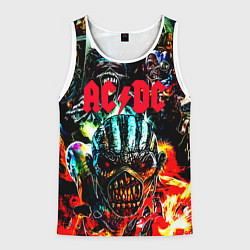 Майка-безрукавка мужская ACDC рок монстры, цвет: 3D-белый