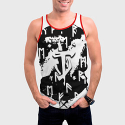 Майка-безрукавка мужская Doom символы краски, цвет: 3D-красный — фото 2