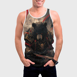 Майка-безрукавка мужская Самурай медведь, цвет: 3D-белый — фото 2