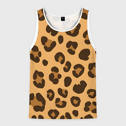 Майка-безрукавка мужская Коричневые пятна леопарда, цвет: 3D-белый