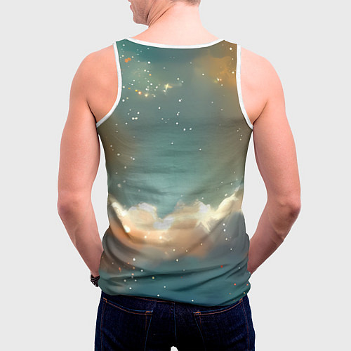 Мужская майка без рукавов Лисенок спит на облаке / 3D-Белый – фото 4